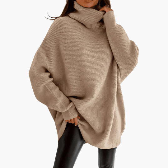 Oversized Knit Jumper for Women - Slouchy Longline Style