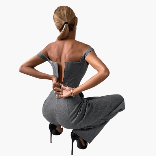 Women's 3 piece suit set with blazer corset and trousers