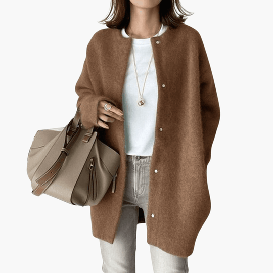 Oversized Wool-Blend Coat – Women's Longline Button Front