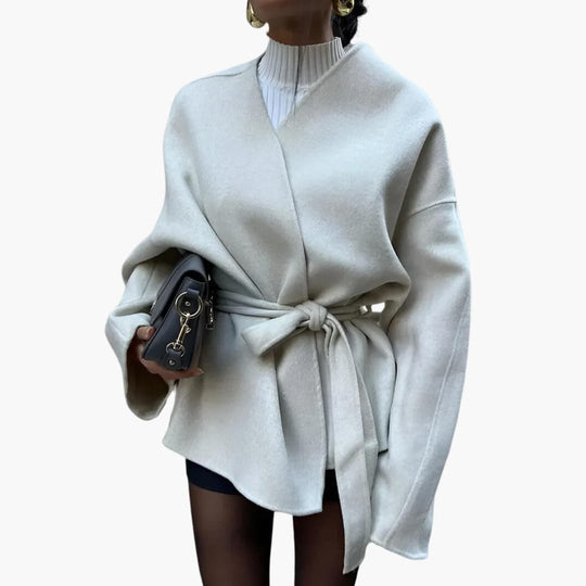 Belted Kimono Jacket – Women's Long Sleeve Wrap Coat - IsabellaMae