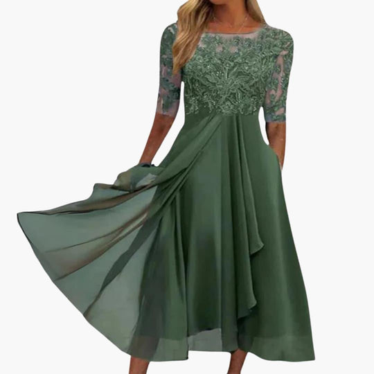 Flowy Chiffon Evening Dress - Formal Elegant Gown for Women