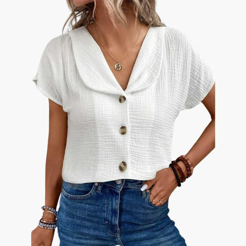 Knit Shirt for Women - Ribbed Lightweight Top for Everyday Wear