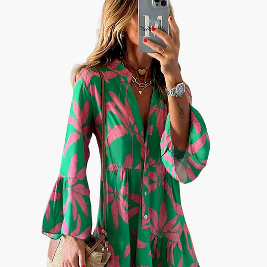 Boho Mini Dress - Women's Flowy Fit for Summer Elegance