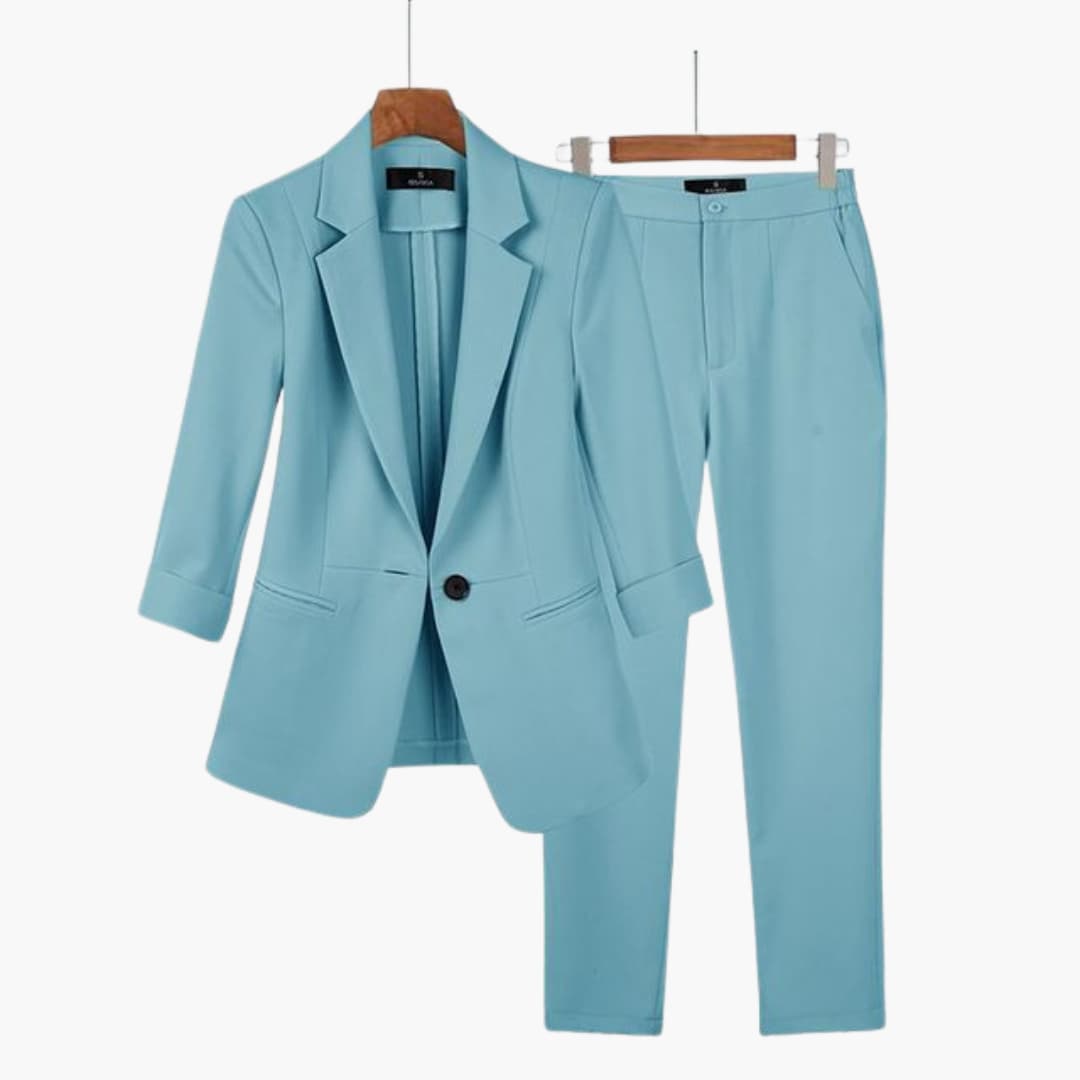 Tailored Blazer & Trouser Set for Women - Elegant Office Look