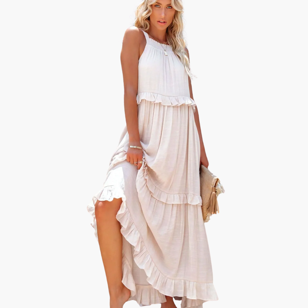 Ruffle Breeze Maxi Dress - Women's Flowy Summer Outfit