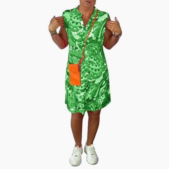 Sleeveless Summer Midi Dress - Flowy Casual Fit for Women