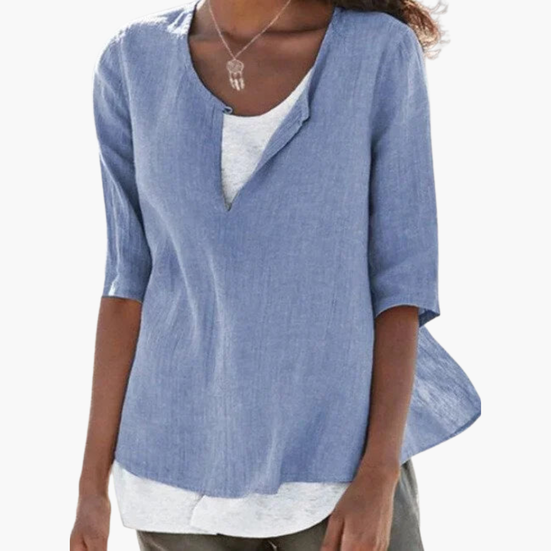 Casual Layered Blouse for Women - Relaxed Summer Style - IsabellaMae