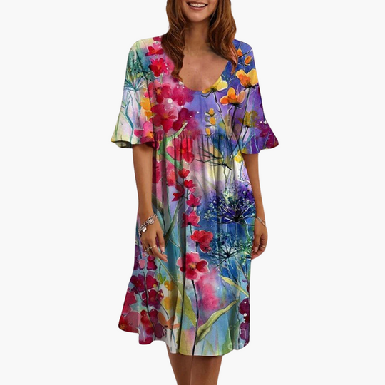 Boho Summer Dress - For Women's Casual Daytime Outings