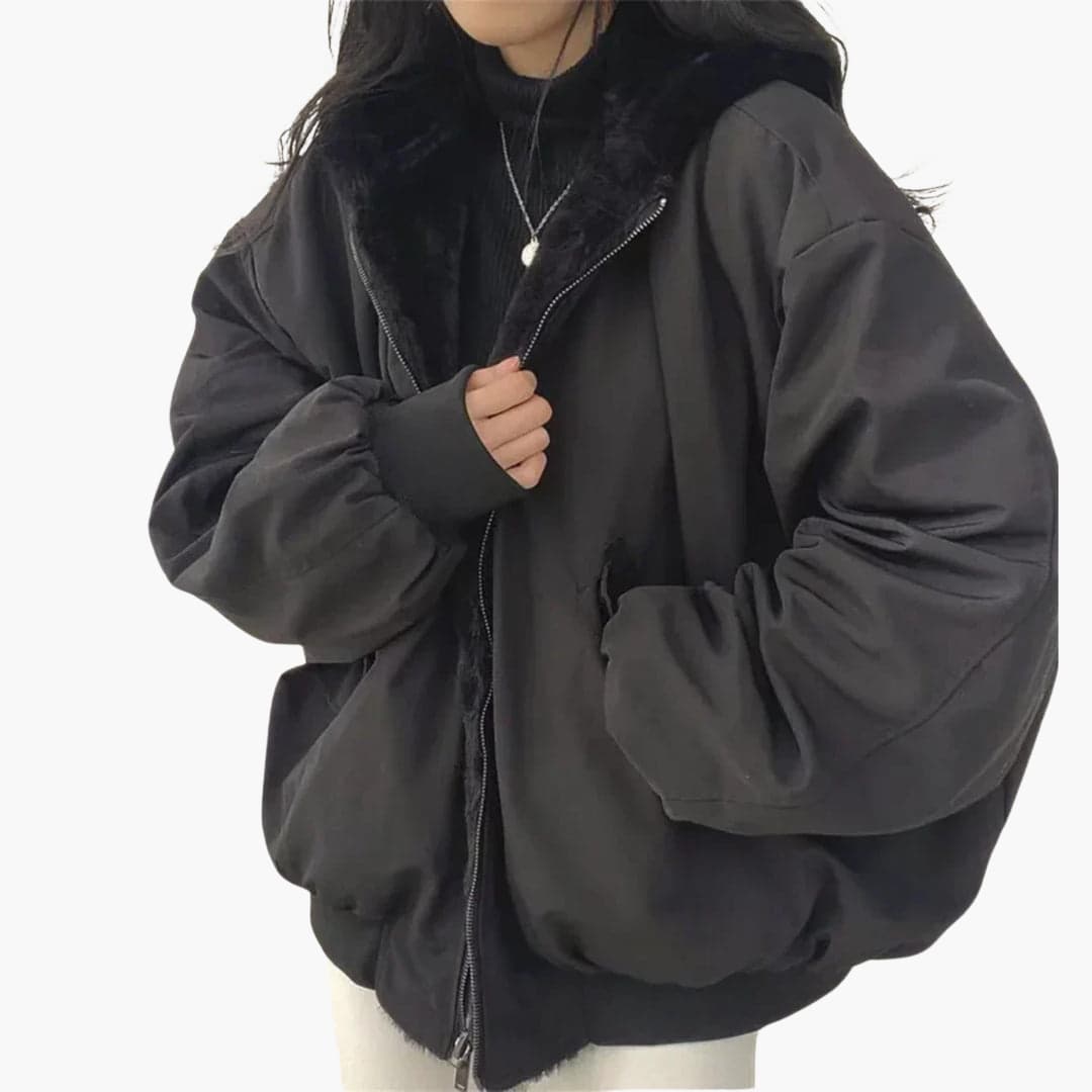Reversible Winter Jacket for Women – Faux Fur & Water-Resistant