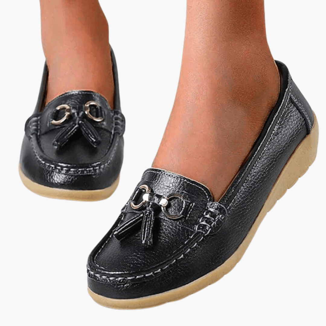 Slip-On Tassel Loafers for Women - Comfy Buckle Moccasins