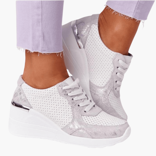 Ladies wedge trainers for women - platform sporty shoe style