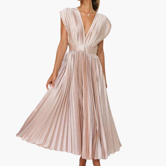 Elegant Women's Dress - Floral Puff Sleeve Midi Dress