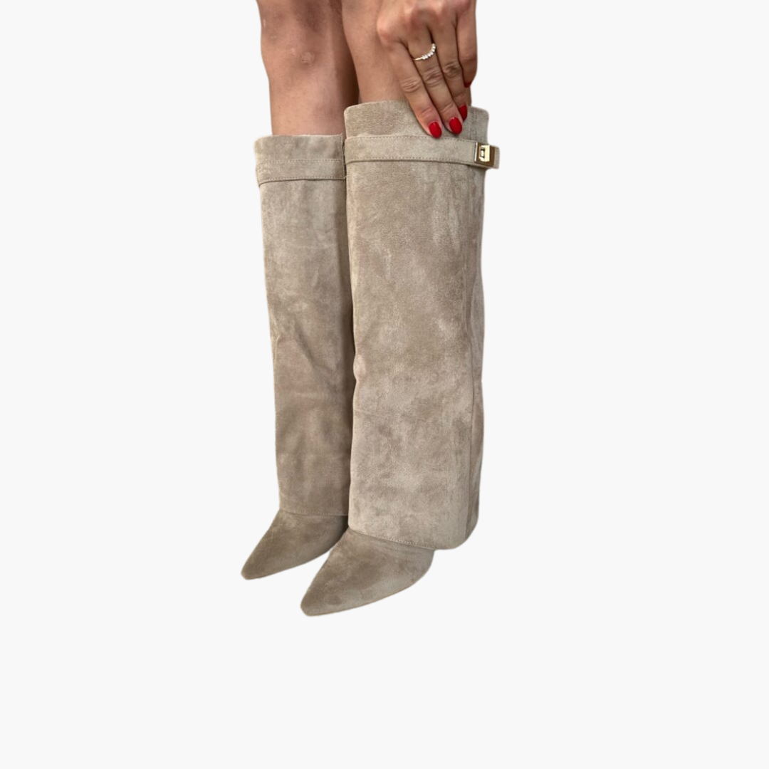 Women’s over-the-knee boots with pointed toe and high heel
