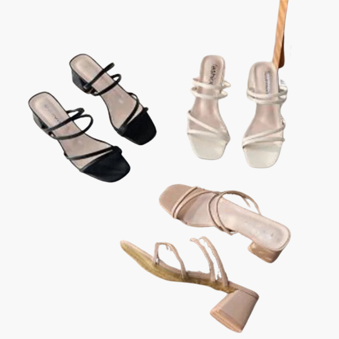 Elegant Strappy Heeled Sandals for Women - Fashionable Comfort