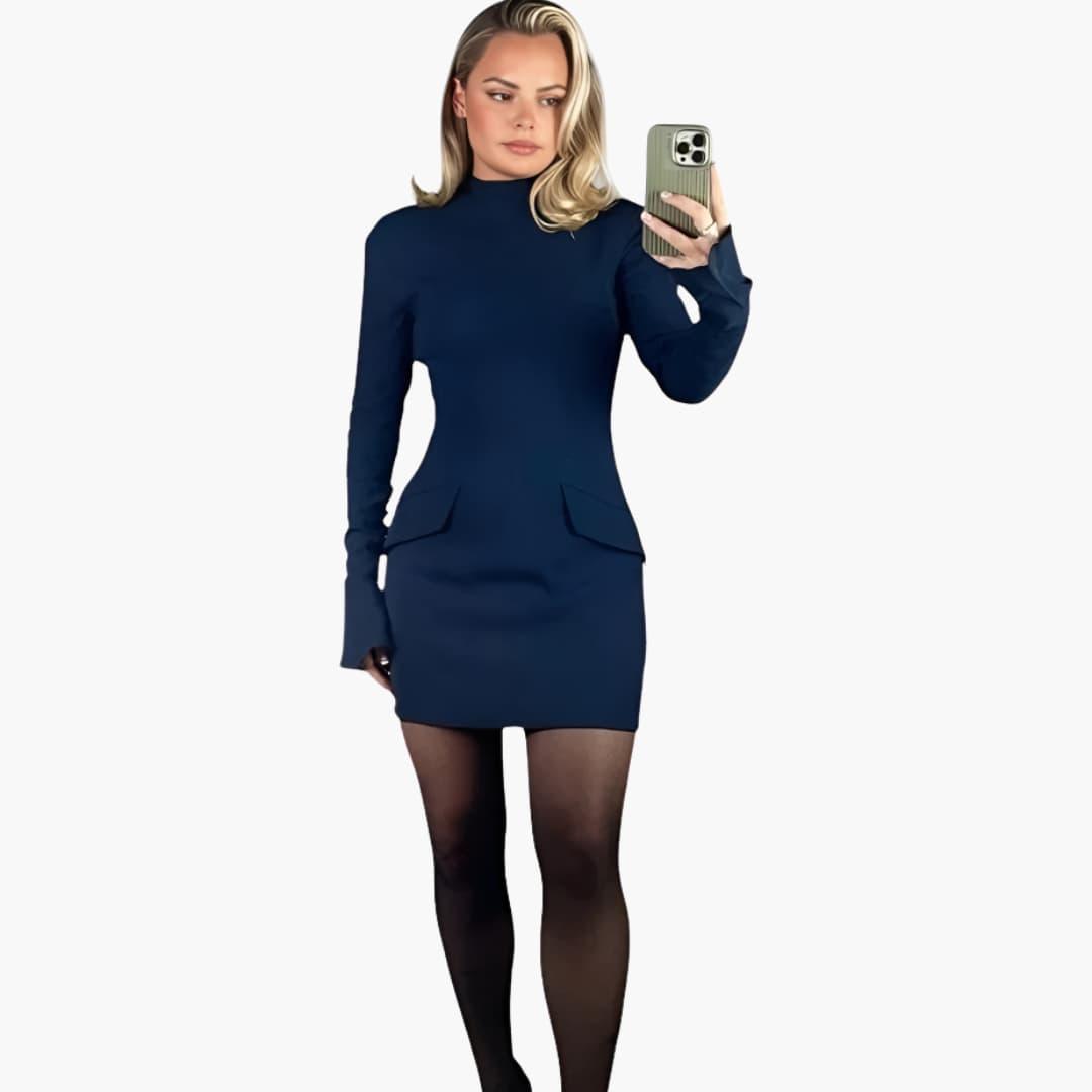 Long Sleeve Bodycon Mini Dress - Fitted Style for Women