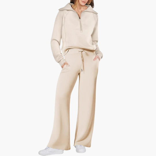 Cozy Lounge Set – Wide Leg Pants & Soft Top for Women