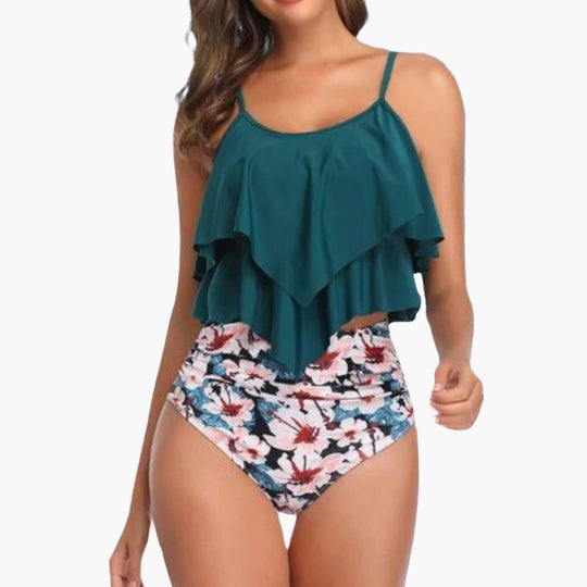 High-waisted tankini set - for women with tummy control