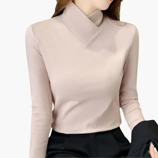 Breathable High Collar Jumper for Women - Chic & Lightweight - IsabellaMae