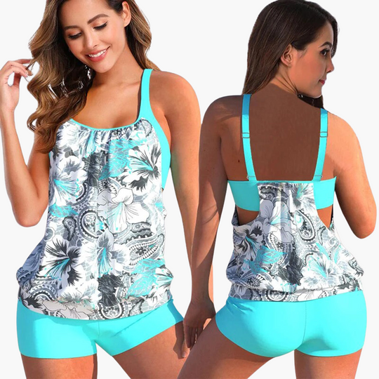Tummy Control Tankini Set - for Women with Swim Shorts
