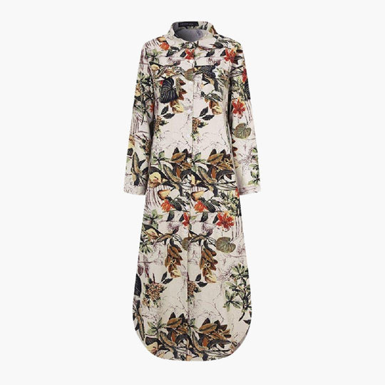 Loose Fit Cotton Midi Dress - Casual Everyday Wear for Women