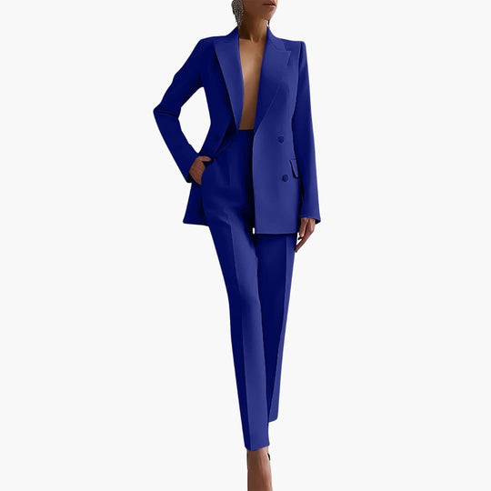 Tailored Blazer & Tapered Pants for Women - Double Breasted