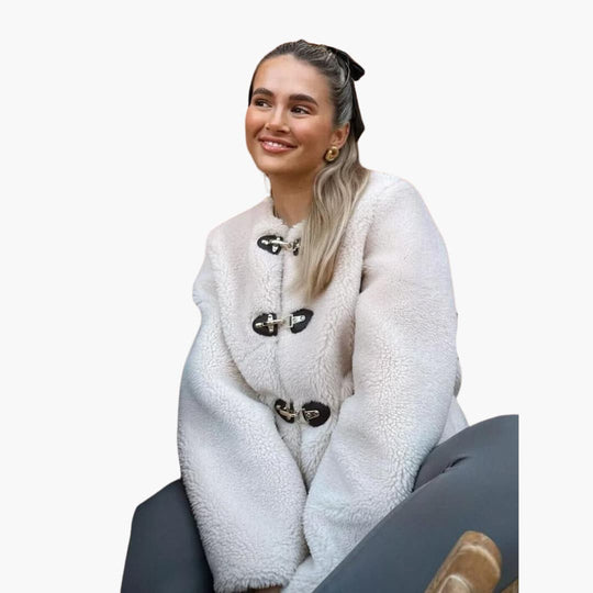 Faux Shearling Teddy Coat – Women's Toggle Winter Jacket