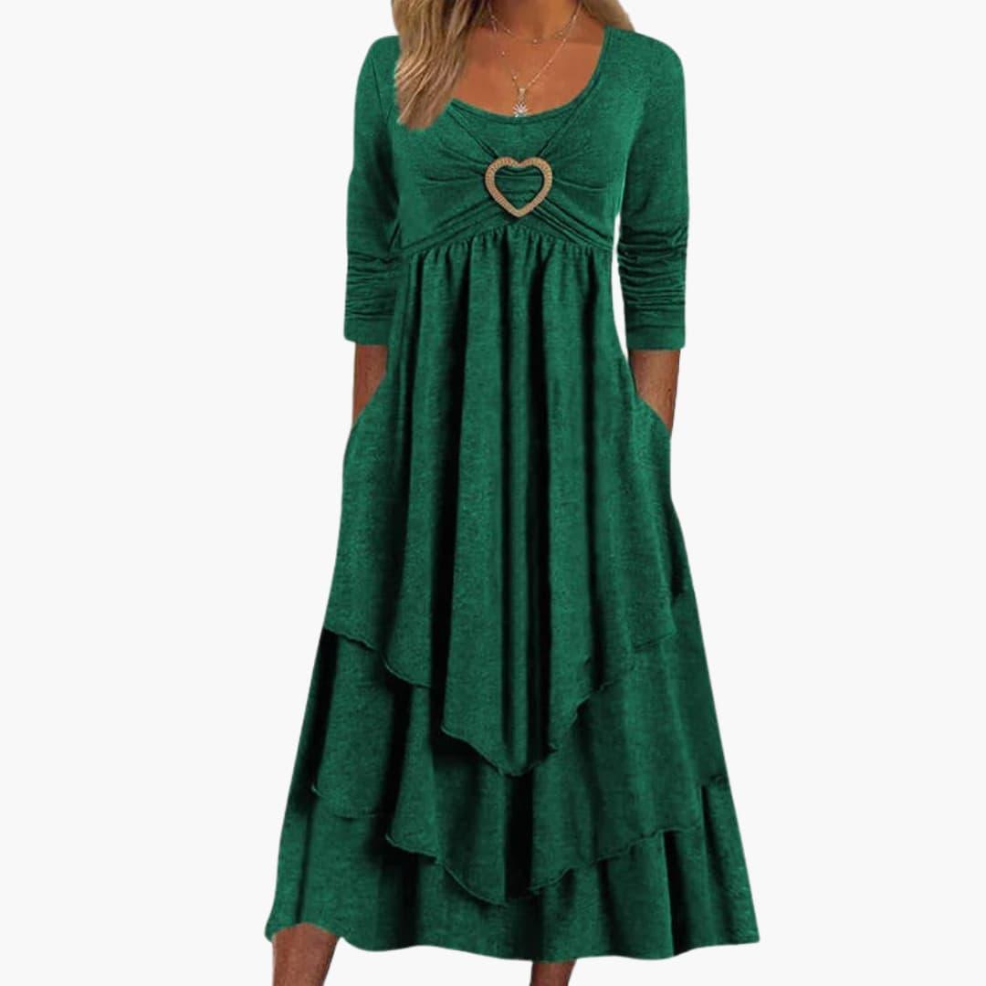Elegant Long Sleeve Midi Dress - Formal Wear for Women