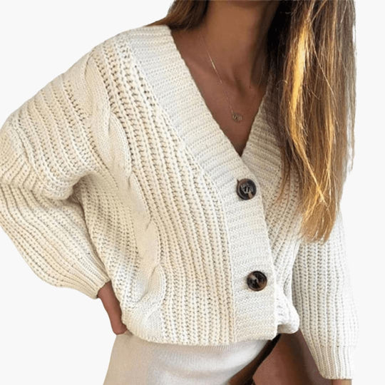 Button-Up Knit Cardigan for Women – Cozy & Elegant Layering - IsabellaMae