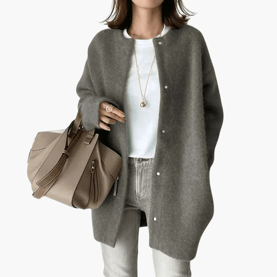 Oversized Wool-Blend Coat – Women's Longline Button Front