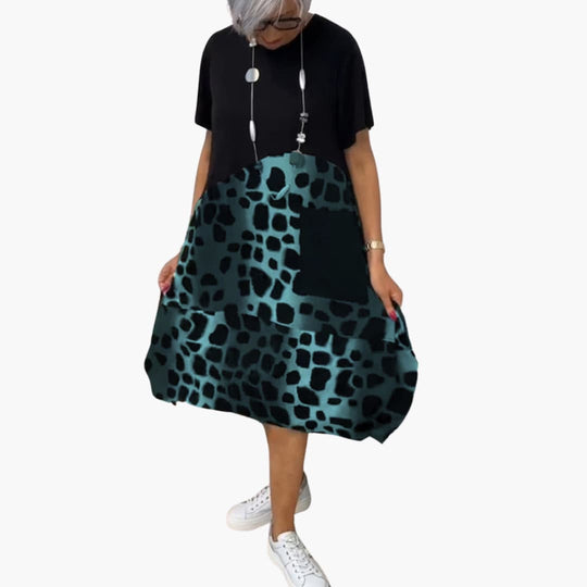 Summer Dress - Women’s Loose Casual Fit with Animal Print