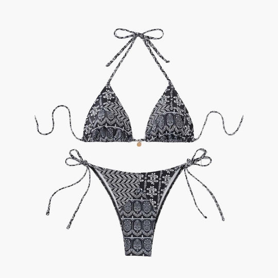 Boho Bikini Set for Women - Adjustable Triangle Tie Swimsuit - IsabellaMae
