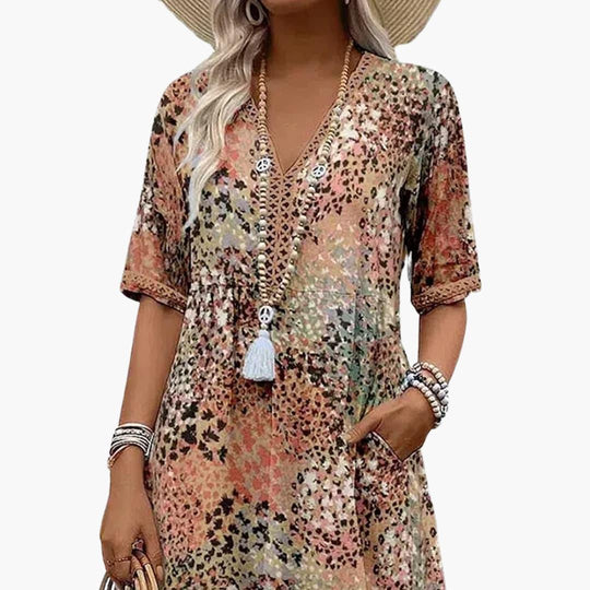 Elegant Vibrant Midi Dress - Flattering Fit for Women