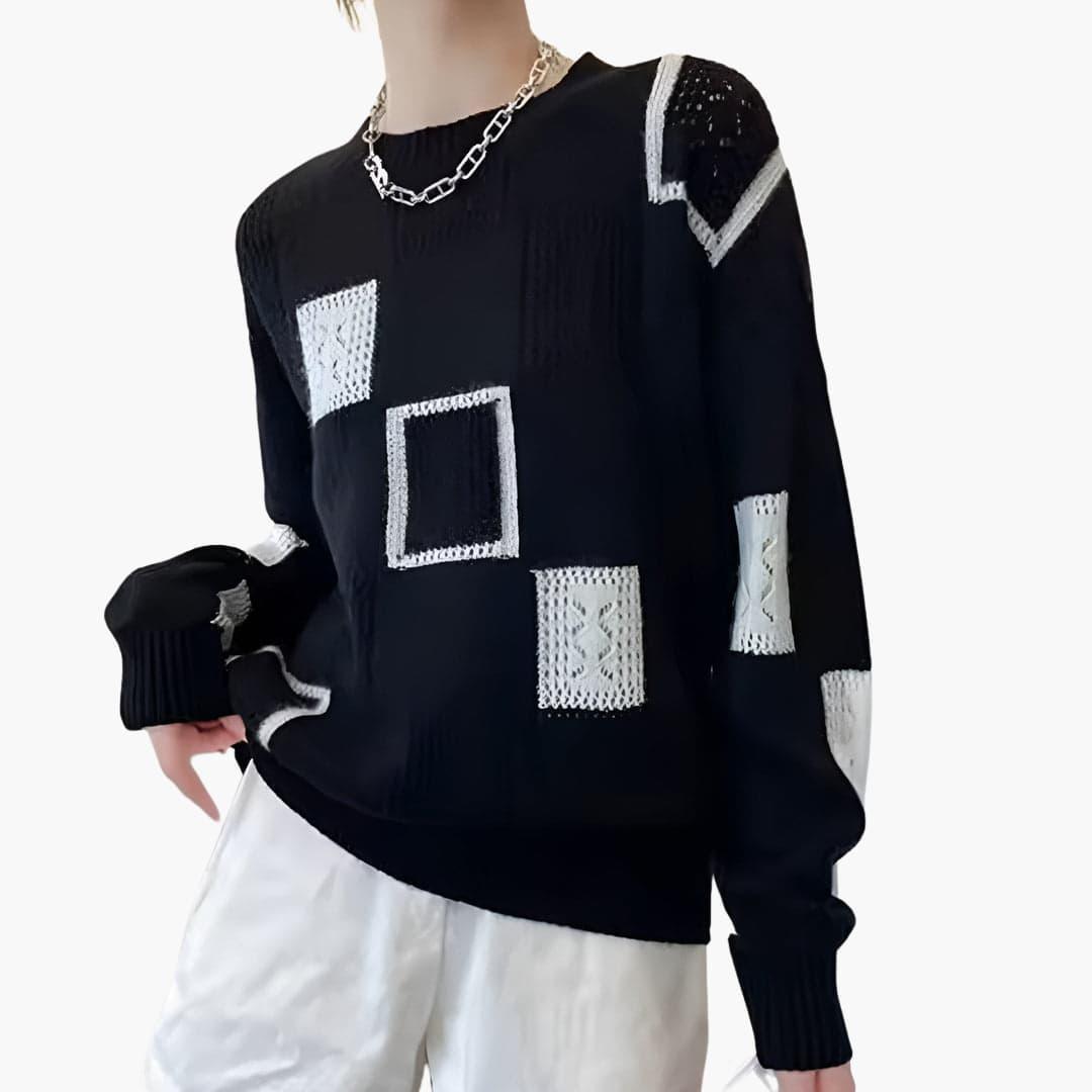Patchwork Knit Sweater – Women's Colour Block Jumper