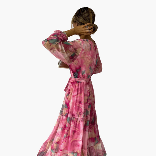 Women’s maxi dress with long sleeves for summer wear