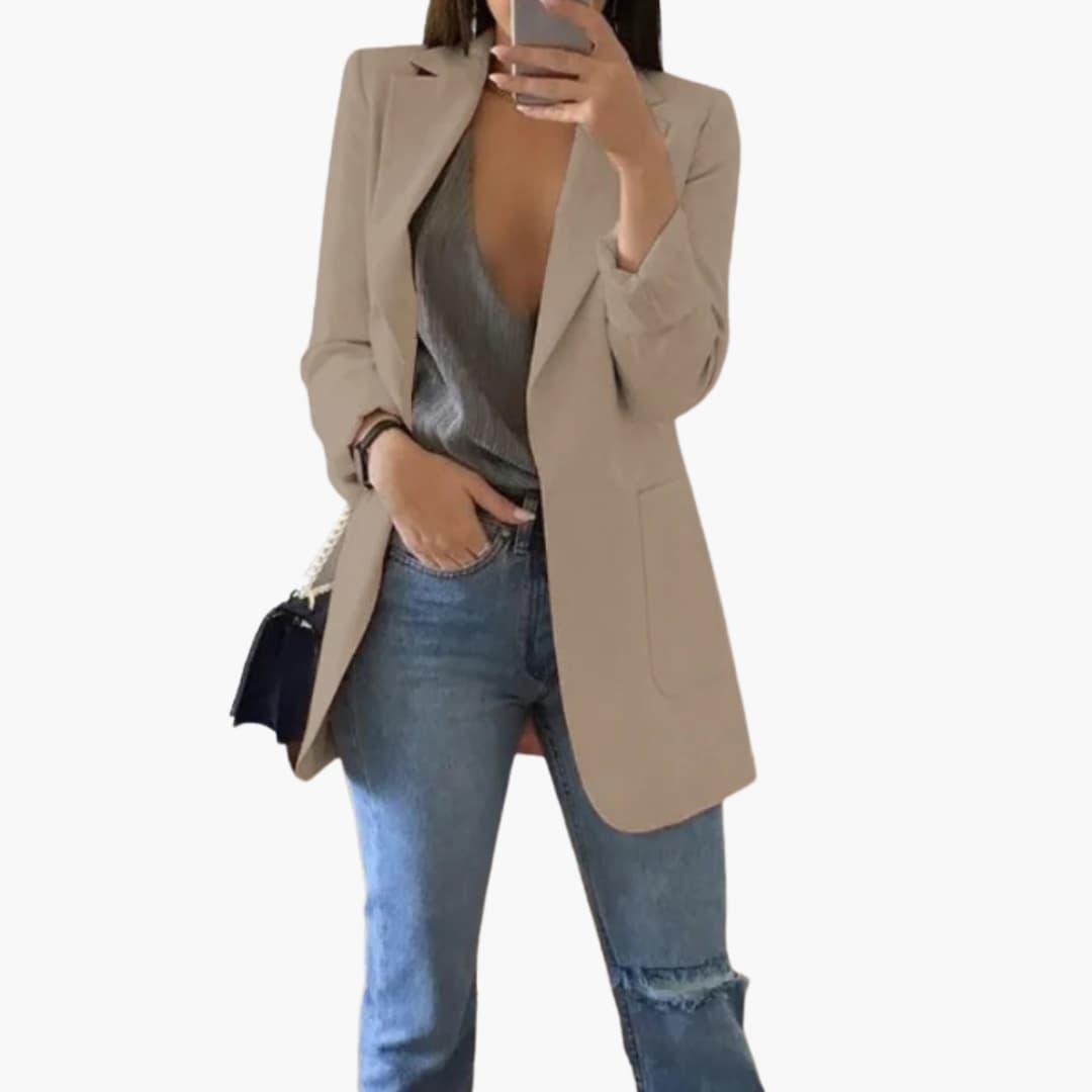Elegant Longline Blazer – Women's Tailored Office Jacket
