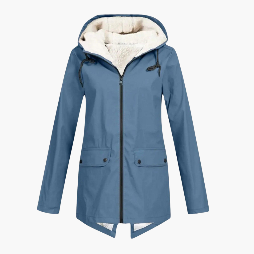 Elegant Hooded Winter Coat for Women - Long & Button-Up