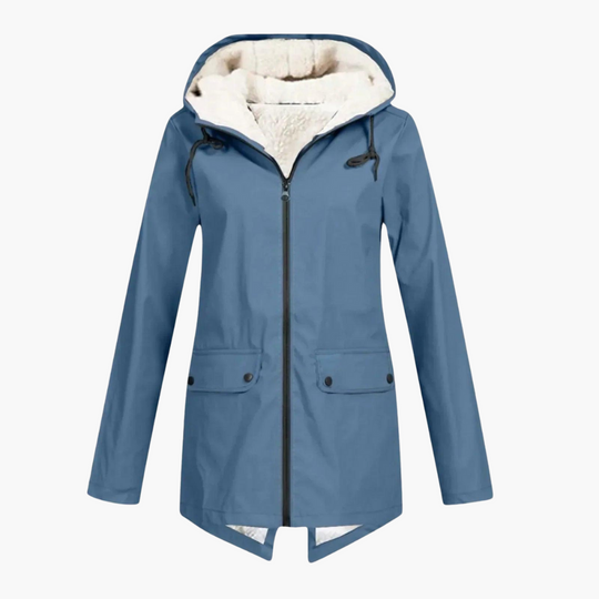 Elegant Hooded Winter Coat for Women - Long & Button-Up