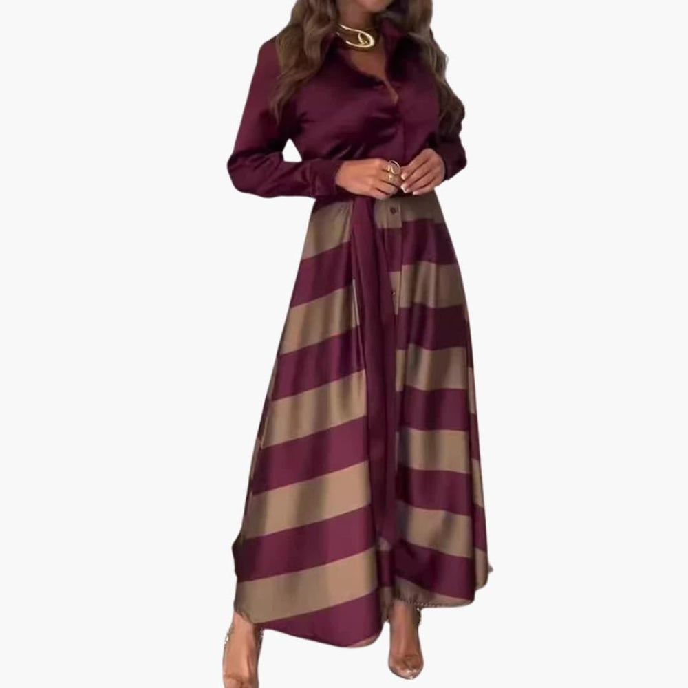 Elegant Satin Maxi Dress - Formal Evening Gown for Women