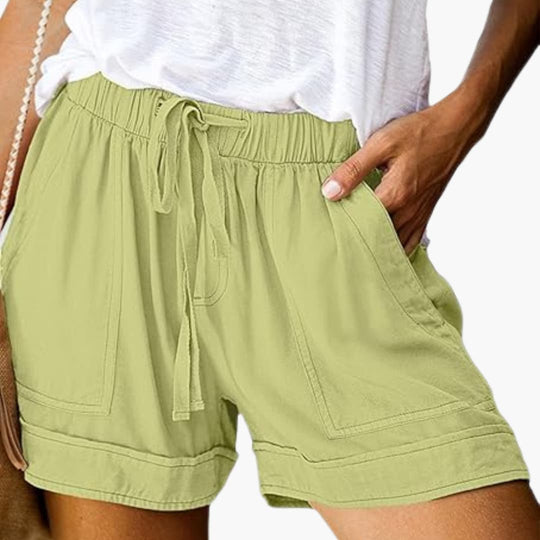 Women's casual summer shorts with drawstring and pockets