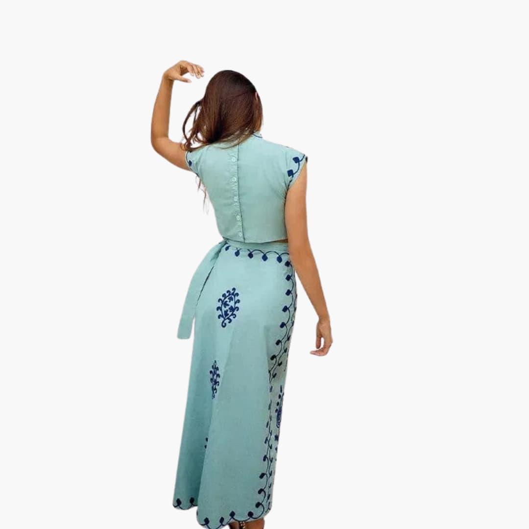 Boho Floral Midi Dress - Lightweight Summer Dress for Women - IsabellaMae