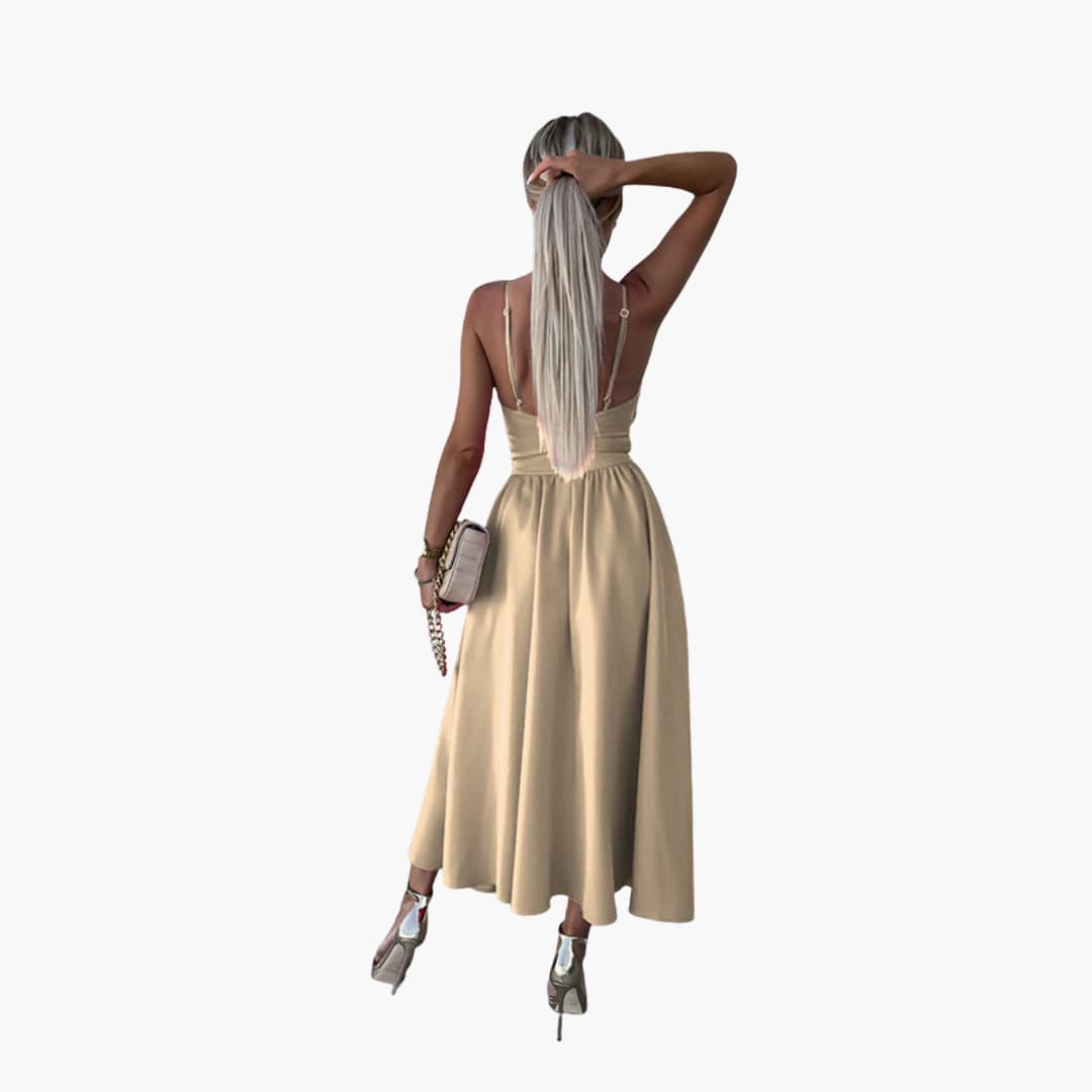 Elegant Strappy Midi Dress - Women's Summer Occasionwear