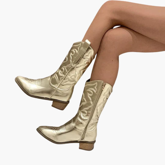 Women’s ankle boots with pointed toe and block heel design