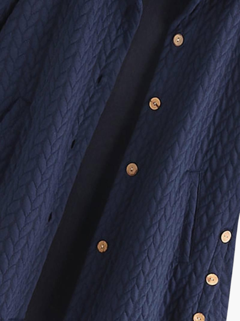 Elegant Hooded Winter Coat for Women - Long & Button-Up