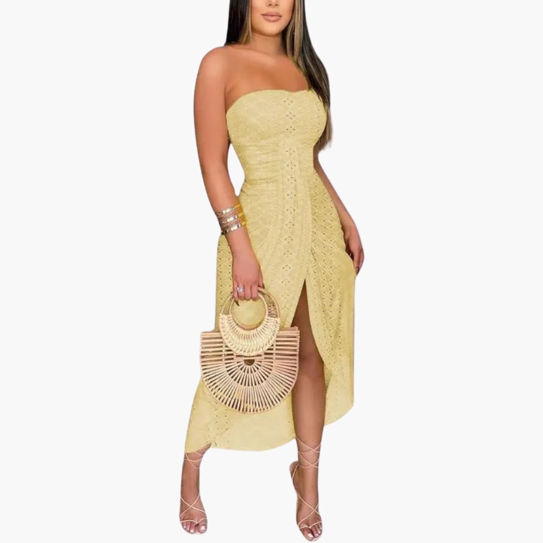 Embroidered Midi Dress – Elegant Women's Occasionwear