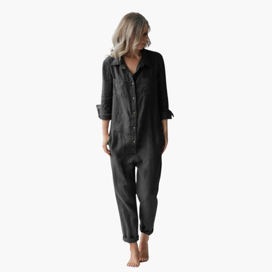 Elegant Long Sleeve Jumpsuit - Women's All-Day Comfort