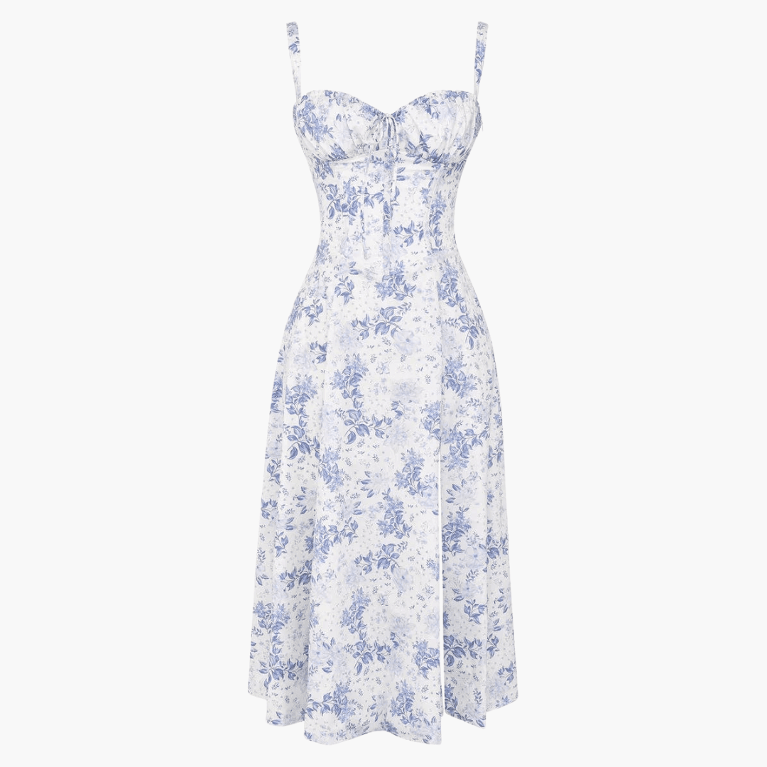 Floral Midi Dress - Elegant Sleeveless Dress for Women