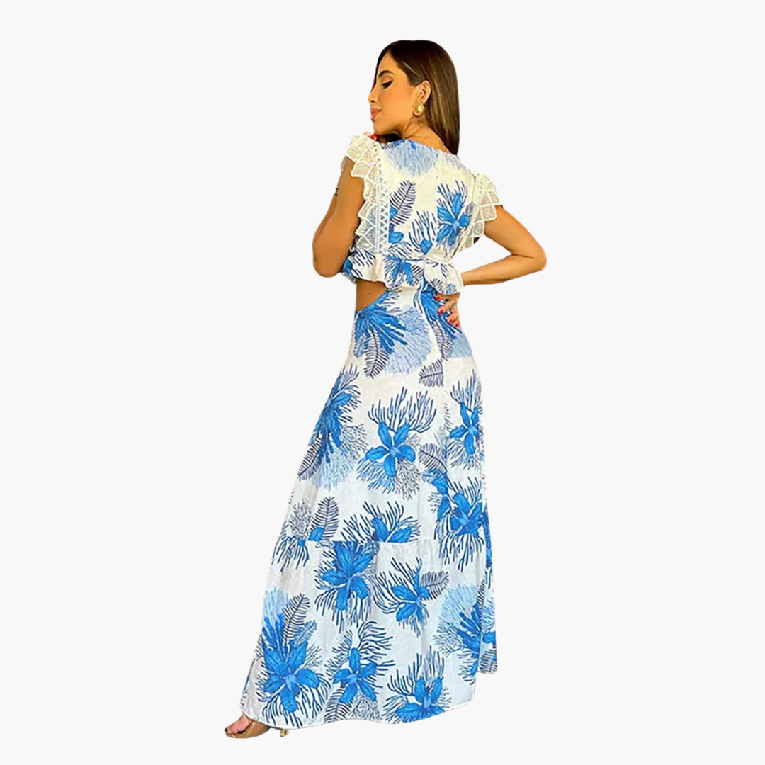 Elegant Lace Maxi Dress - Women's Formal Evening Wear