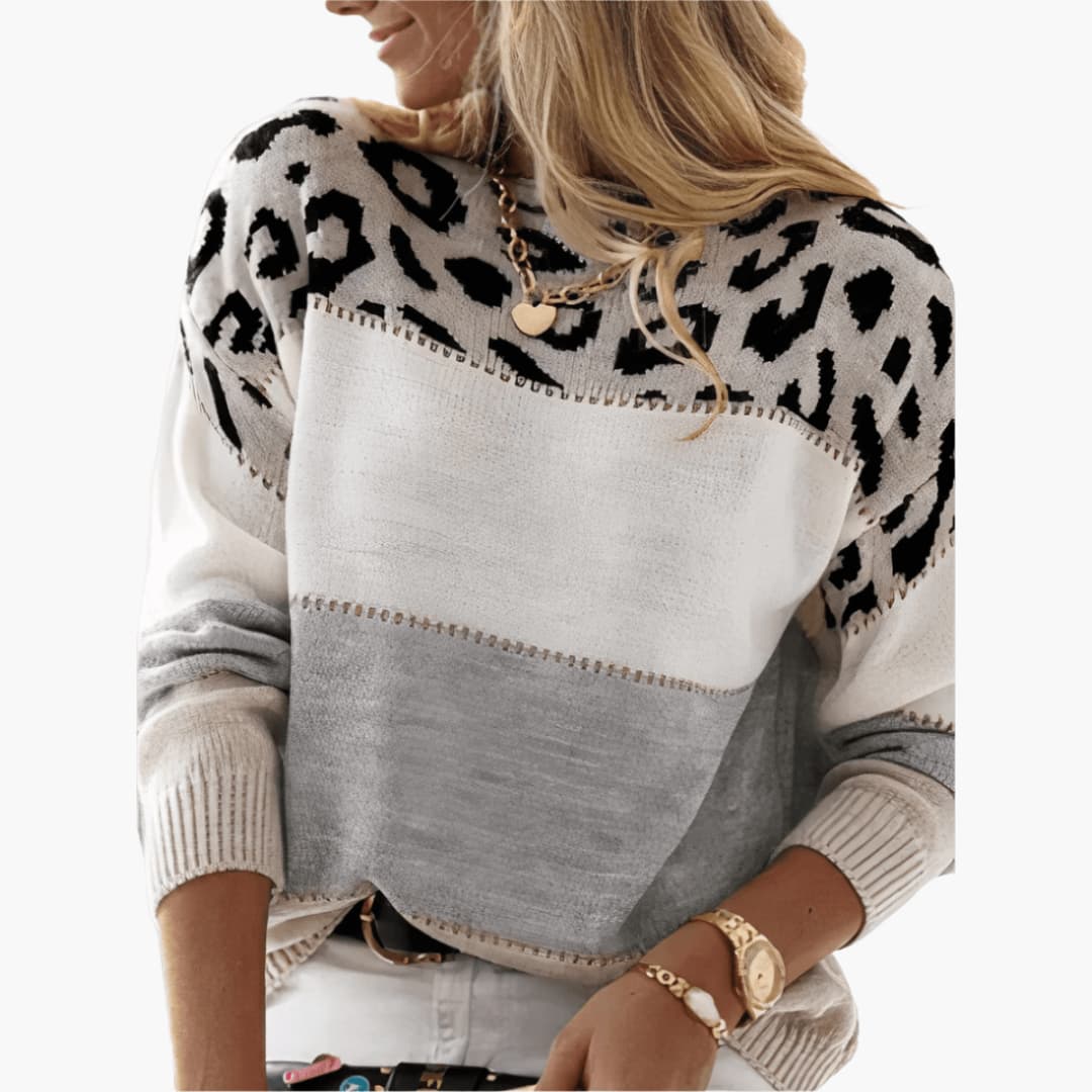Color Block Knit Sweater for Women - Stylish & Cozy Comfort