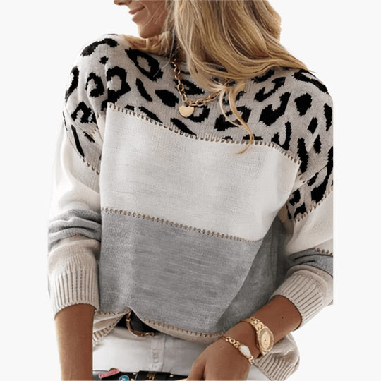 Color Block Knit Sweater for Women - Stylish & Cozy Comfort