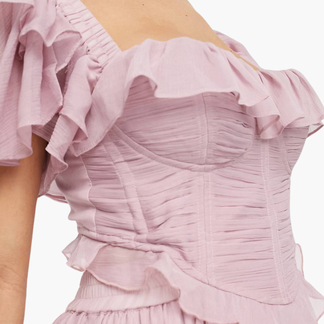 Layered summer dress - elegant design for women with ruffles